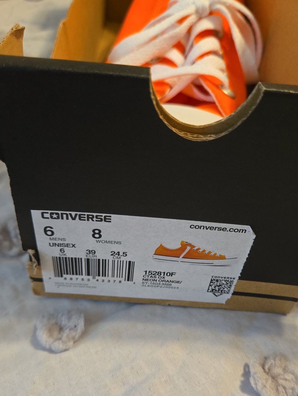 Converse Women's Neon Orange Low-Top Sneakers with White Laces